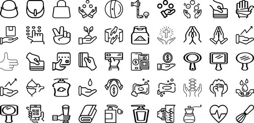 Set Of Hand Icons Collection Isolated Silhouette Solid Icons Including Touch, Hand, Hold, White, Business, Isolated, Woman Infographic Elements Logo Vector Illustration