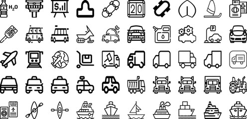 Set Of Port Icons Collection Isolated Silhouette Solid Icons Including Industry, Cargo, Shipping, Crane, Boat, Freight, Ship Infographic Elements Logo Vector Illustration