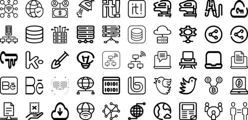 Set Of Work Icons Collection Isolated Silhouette Solid Icons Including Computer, Internet, Laptop, Office, Business, People, Work Infographic Elements Logo Vector Illustration