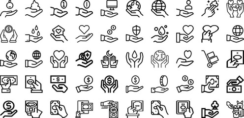 Set Of Hand Icons Collection Isolated Silhouette Solid Icons Including Hand, Isolated, White, Woman, Touch, Hold, Business Infographic Elements Logo Vector Illustration