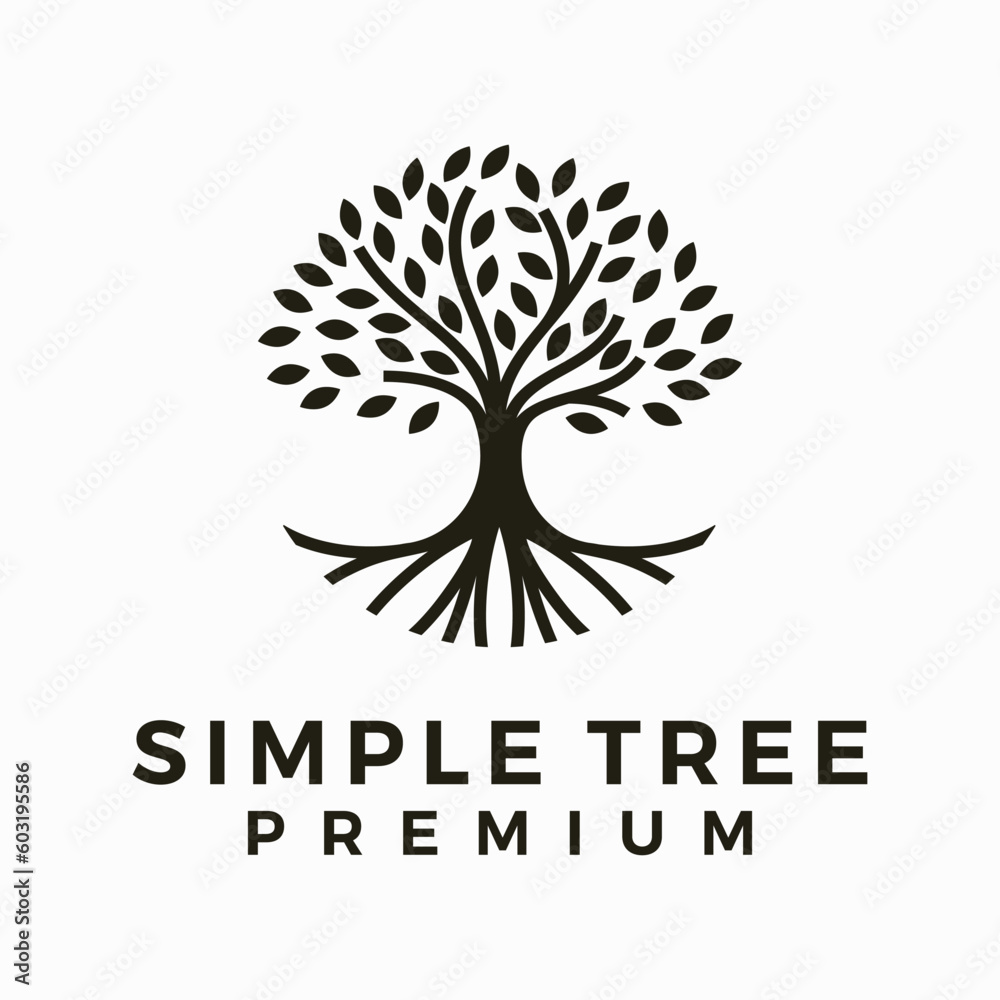 Wall mural simple tree vector template.