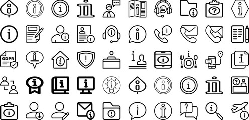 Set Of Info Icons Collection Isolated Silhouette Solid Icons Including Info, Symbol, Icon, Information, Vector, Sign, Web Infographic Elements Logo Vector Illustration