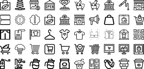 Set Of Shop Icons Collection Isolated Silhouette Solid Icons Including Store, Business, Sale, Discount, Promotion, Buy, Shop Infographic Elements Logo Vector Illustration