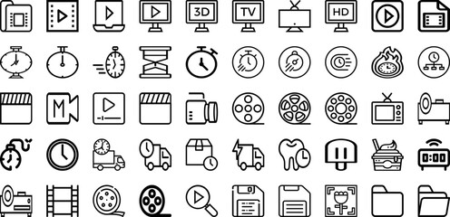 Set Of Time Icons Collection Isolated Silhouette Solid Icons Including Sign, Vector, Icon, Symbol, Clock, Graphic, Time Infographic Elements Logo Vector Illustration