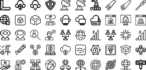 Set Of Work Icons Collection Isolated Silhouette Solid Icons Including Laptop, Office, Internet, Computer, Work, People, Business Infographic Elements Logo Vector Illustration