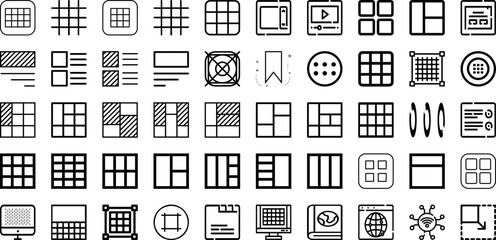 Set Of Grid Icons Collection Isolated Silhouette Solid Icons Including Line, Graphic, Abstract, Black, Vector, Grid, Background Infographic Elements Logo Vector Illustration
