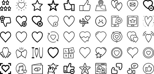 Set Of Like Icons Collection Isolated Silhouette Solid Icons Including Media, Social, Sign, Icon, Like, Symbol, Button Infographic Elements Logo Vector Illustration