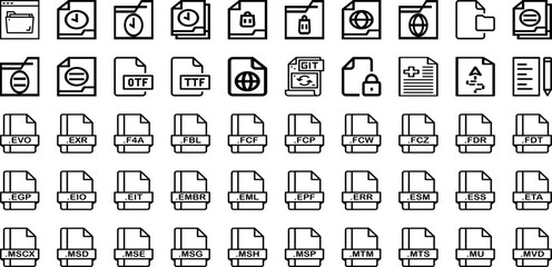 Set Of File Icons Collection Isolated Silhouette Solid Icons Including Document, Business, Office, File, Information, Icon, Management Infographic Elements Logo Vector Illustration