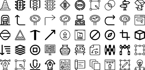 Set Of Sign Icons Collection Isolated Silhouette Solid Icons Including Symbol, Background, Vector, Isolated, Traffic, Sign, Illustration Infographic Elements Logo Vector Illustration