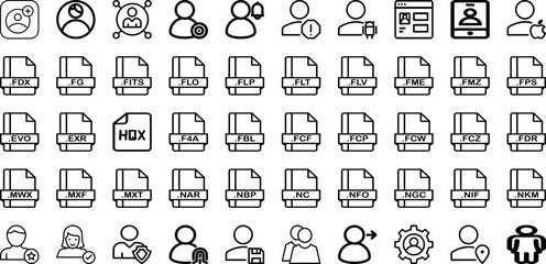 Set Of File Icons Collection Isolated Silhouette Solid Icons Including Business, Office, Management, Information, File, Document, Icon Infographic Elements Logo Vector Illustration