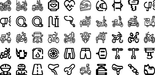 Set Of Bike Icons Collection Isolated Silhouette Solid Icons Including Bike, Sport, Activity, Active, Bicycle, Ride, Cycle Infographic Elements Logo Vector Illustration