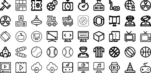 Set Of Play Icons Collection Isolated Silhouette Solid Icons Including Icon, Vector, Symbol, Button, Illustration, Play, Media Infographic Elements Logo Vector Illustration