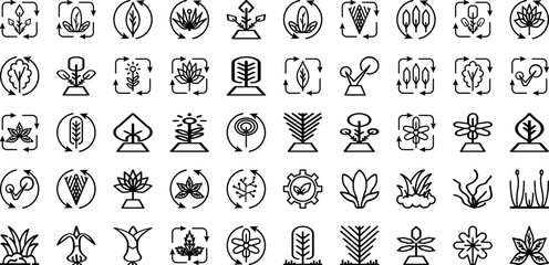 Set Of Leaf Icons Collection Isolated Silhouette Solid Icons Including Foliage, Leaf, Green, Plant, Nature, Isolated, Tree Infographic Elements Logo Vector Illustration