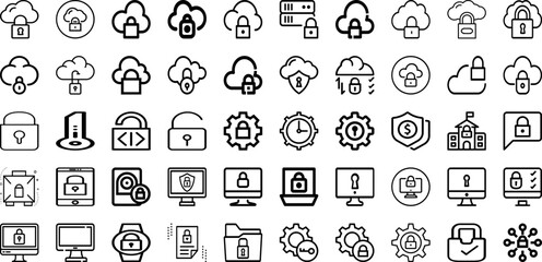 Set Of Lock Icons Collection Isolated Silhouette Solid Icons Including Safe, Vector, Safety, Protection, Lock, Icon, Privacy Infographic Elements Logo Vector Illustration