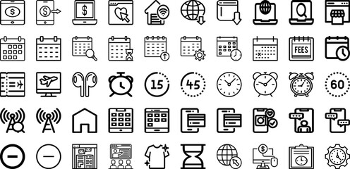 Set Of Line Icons Collection Isolated Silhouette Solid Icons Including Design, Element, Background, Vector, Illustration, Line, Abstract Infographic Elements Logo Vector Illustration