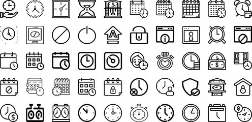 Set Of Lock Icons Collection Isolated Silhouette Solid Icons Including Vector, Lock, Safety, Protection, Privacy, Safe, Icon Infographic Elements Logo Vector Illustration