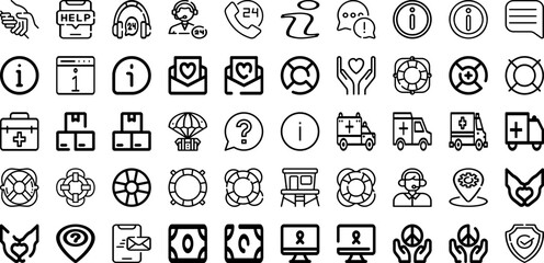 Set Of Help Icons Collection Isolated Silhouette Solid Icons Including Help, Hand, Support, People, Teamwork, Concept, Together Infographic Elements Logo Vector Illustration