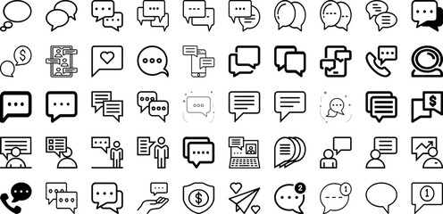 Fototapeta na wymiar Set Of Chat Icons Collection Isolated Silhouette Solid Icons Including Speech, Conversation, Support, Communication, Message, Robot, Chat Infographic Elements Logo Vector Illustration
