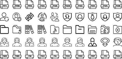 Set Of File Icons Collection Isolated Silhouette Solid Icons Including File, Business, Information, Management, Office, Icon, Document Infographic Elements Logo Vector Illustration