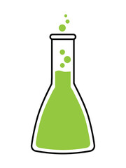 Chemistry Flask Icon Cartoon for Back To School Doodle Vector Illustration