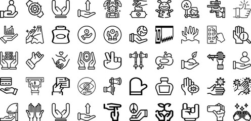 Set Of Hand Icons Collection Isolated Silhouette Solid Icons Including Business, Touch, Hand, White, Hold, Isolated, Woman Infographic Elements Logo Vector Illustration