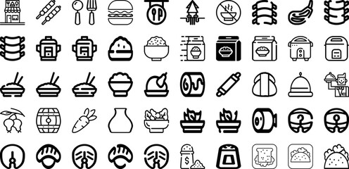 Fototapeta na wymiar Set Of Food Icons Collection Isolated Silhouette Solid Icons Including Vegetable, Healthy, Food, Icon, Restaurant, Vector, Menu Infographic Elements Logo Vector Illustration