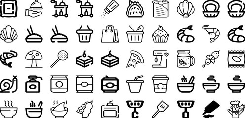 Set Of Food Icons Collection Isolated Silhouette Solid Icons Including Food, Vegetable, Healthy, Icon, Menu, Restaurant, Vector Infographic Elements Logo Vector Illustration