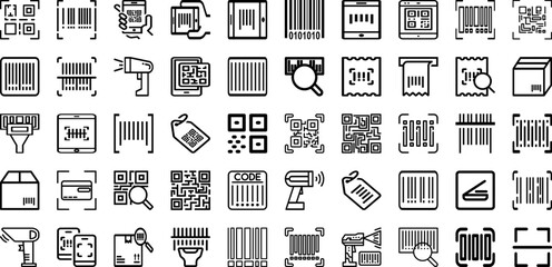 Obraz na płótnie Canvas Set Of Code Icons Collection Isolated Silhouette Solid Icons Including Vector, Technology, Information, Mobile, Code, Scan, Digital Infographic Elements Logo Vector Illustration