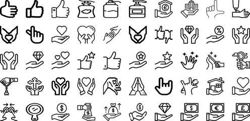 Set Of Hand Icons Collection Isolated Silhouette Solid Icons Including Hand, Hold, Woman, Business, Touch, Isolated, White Infographic Elements Logo Vector Illustration