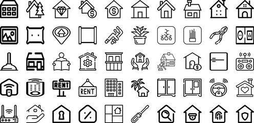 Set Of Home Icons Collection Isolated Silhouette Solid Icons Including Business, Woman, Laptop, Home, Lifestyle, Work, Computer Infographic Elements Logo Vector Illustration