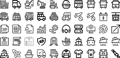 Set Of Port Icons Collection Isolated Silhouette Solid Icons Including Boat, Ship, Freight, Cargo, Crane, Industry, Shipping Infographic Elements Logo Vector Illustration