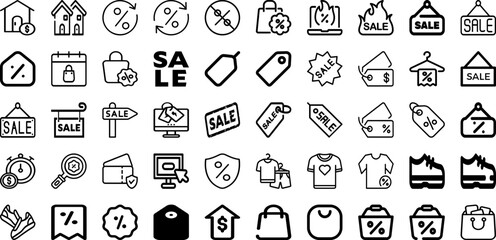Set Of Sale Icons Collection Isolated Silhouette Solid Icons Including Background, Promotion, Banner, Template, Offer, Discount, Sale Infographic Elements Logo Vector Illustration