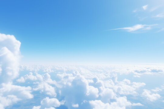 Above Light Clouds In The Blue Sky backround