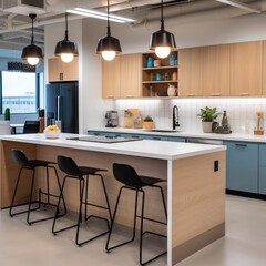 modern co-working spaces, "Smart Shared Kitchen" a smart shared kitchen space designed for co-workers to socialize and recharge