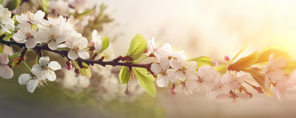 cherry blossom branch, spring theme banner