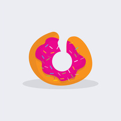 Donut Icon Illustration, Isolated Vector, Cartoon Style Food Concept, Design Suitable For Web Landing Page, Banner, Sticker, Background, Poster