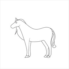 Free vector hand drawn horse outline illustration
