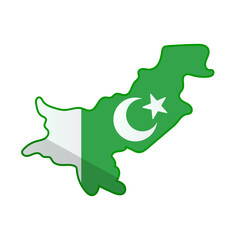 Pakistan map of Pakistani flag design. Vector.