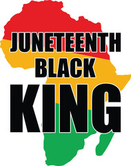 Juneteenth Black King Map T-Shirt Design