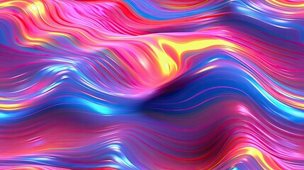 Obraz premium seamless holographic waves of a futuristic interface background texture, tile, 8K, generative ai