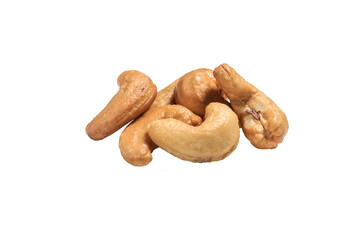 A group of cashew nuts, isolated on the transparent background, commercial Stock photo PNG file.