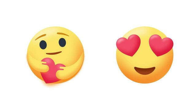 animated isolated hug love and love face social media element