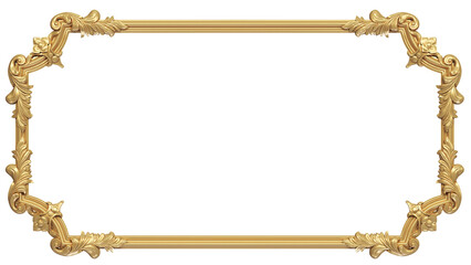 luxury gold frame isolated on white