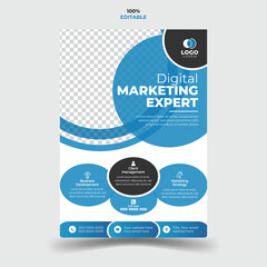 Modern and minimalistic Corporate business flyer template design. marketing, business proposal, promotion, and advertising. 