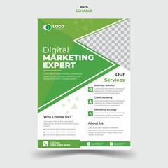 Modern and minimalistic Corporate business flyer template design. marketing, business proposal, promotion, and advertising. 