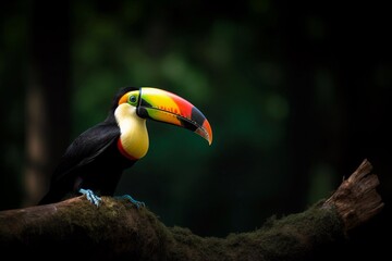 Obraz premium Portrait toucan bird on the forest AI Generative