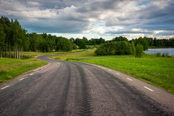 Fototapeta premium Natural long winding road.