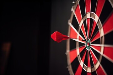 dart board with arrow in the centre of aim
