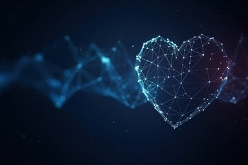 3d heart model made with network connections