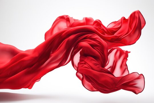 red cloth floating on white background